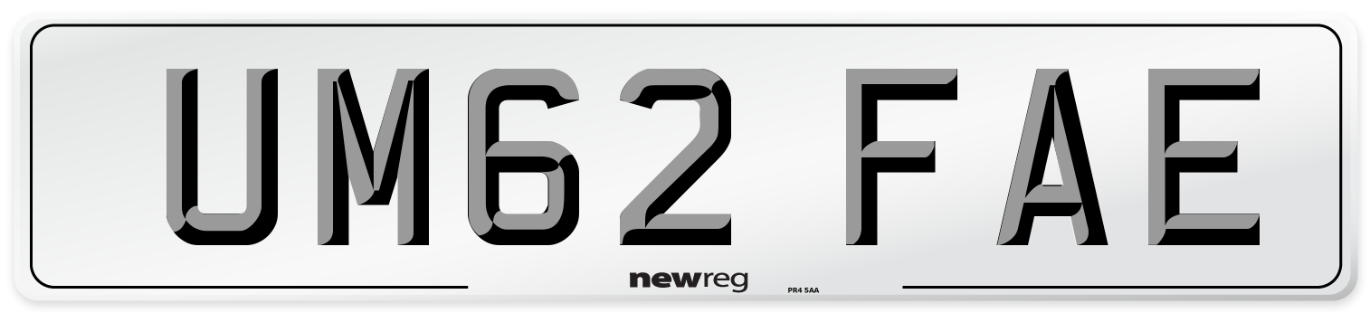 UM62 FAE Number Plate from New Reg